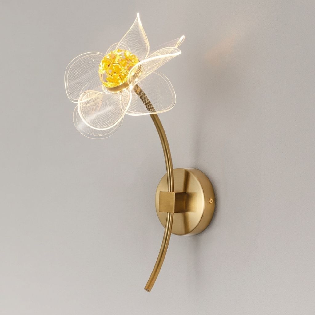 Applique murale fleur en verre