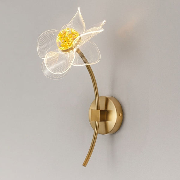 Applique murale fleur en verre