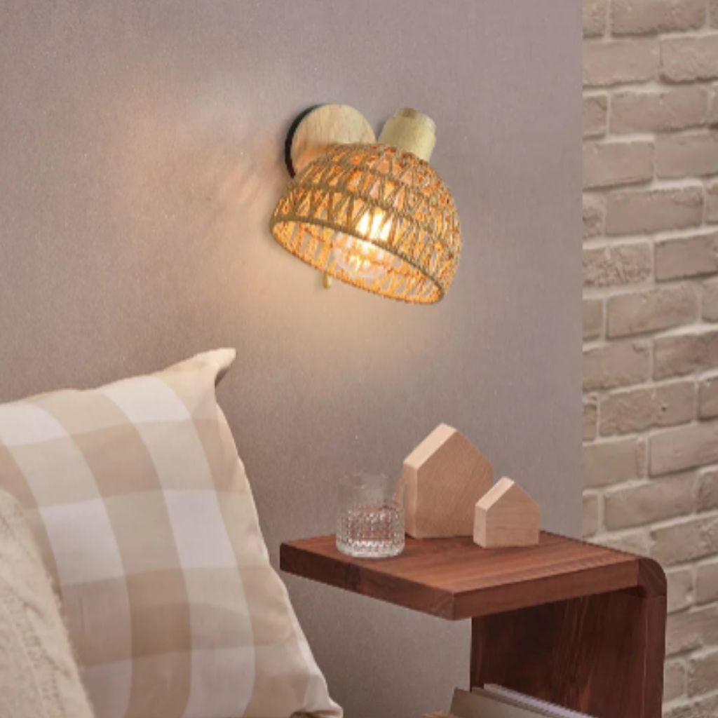 Applique murale tete de lit rotin