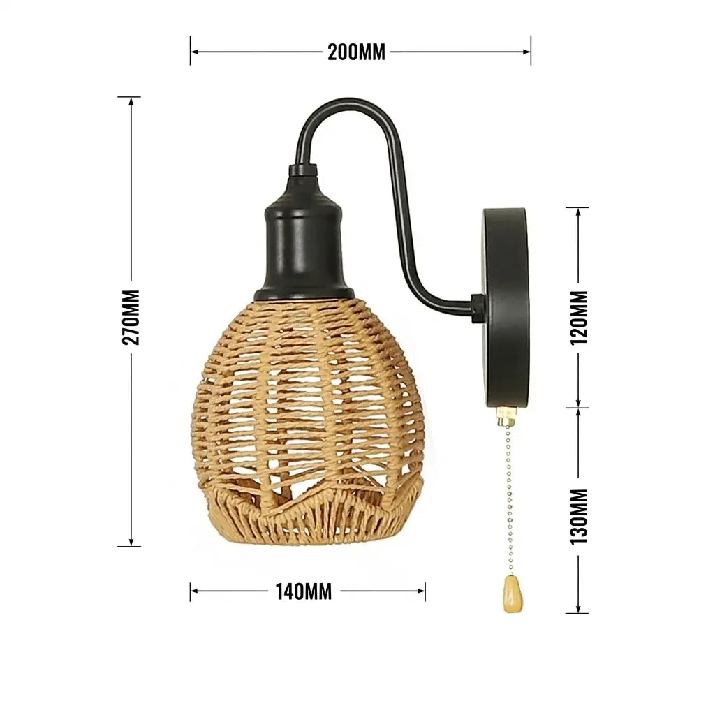 Applique murale bambou et metal