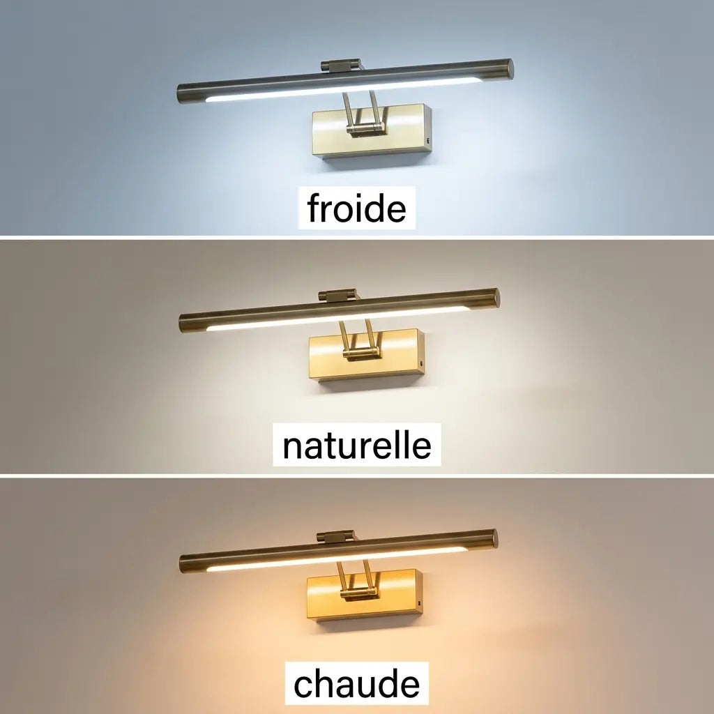 Applique murale dorée sans fil salle de bain