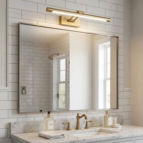 Applique murale dorée sans fil salle de bain
