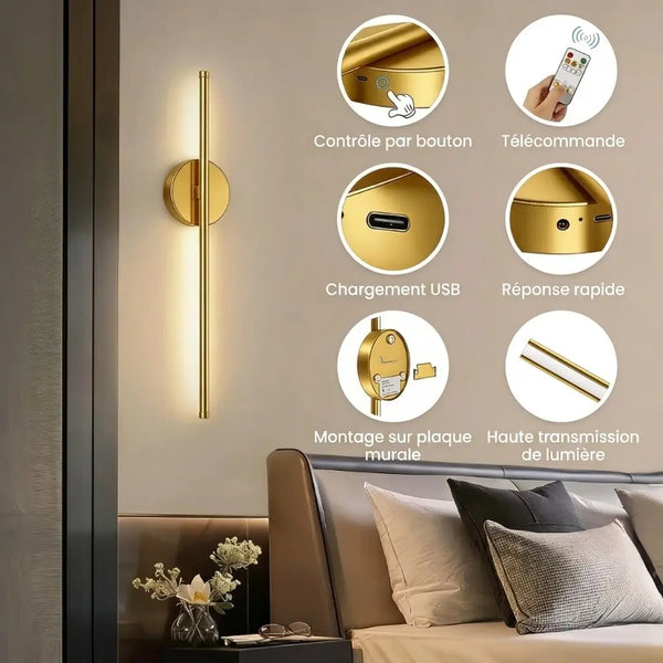 Applique murale barre led design