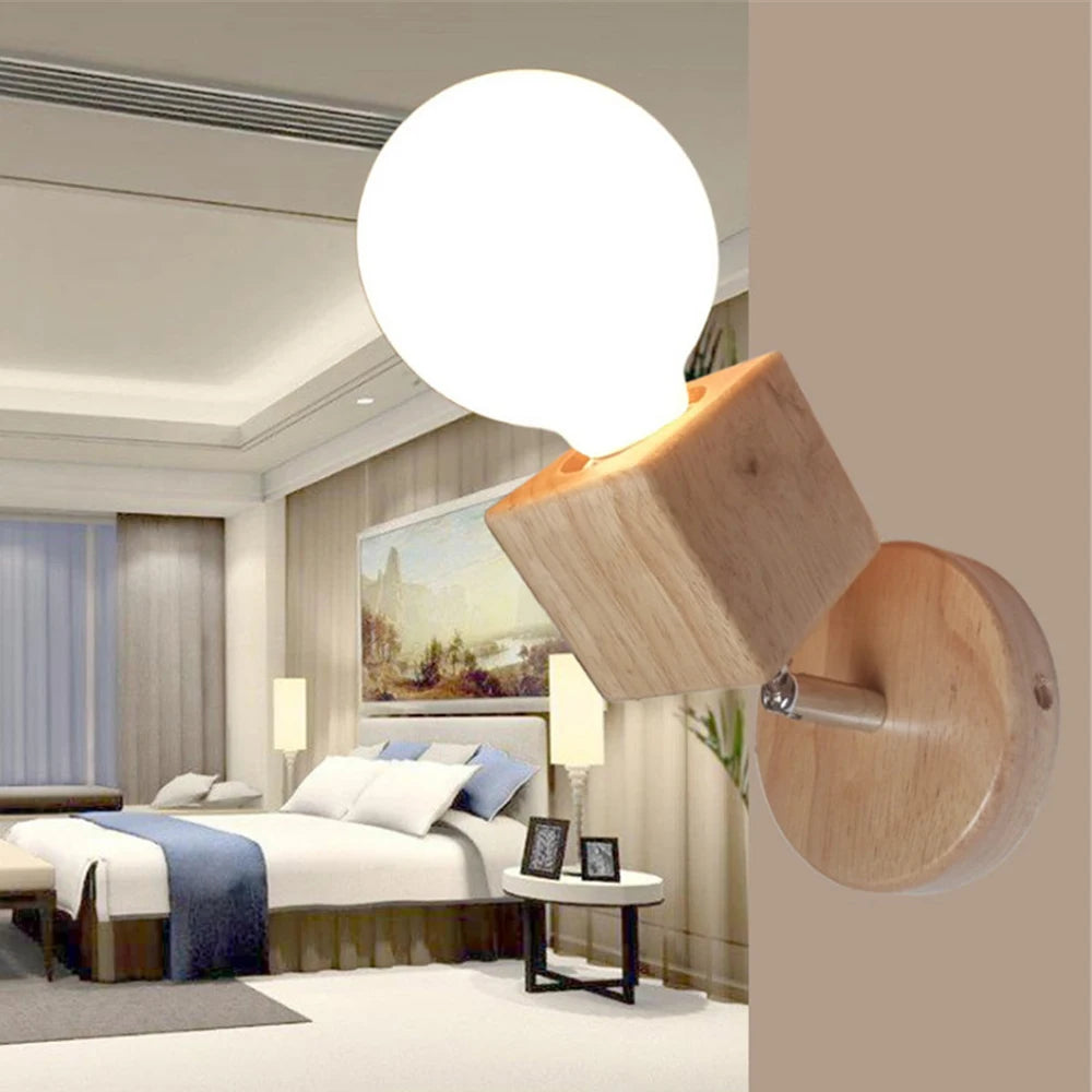 Applique murale bois ampoule