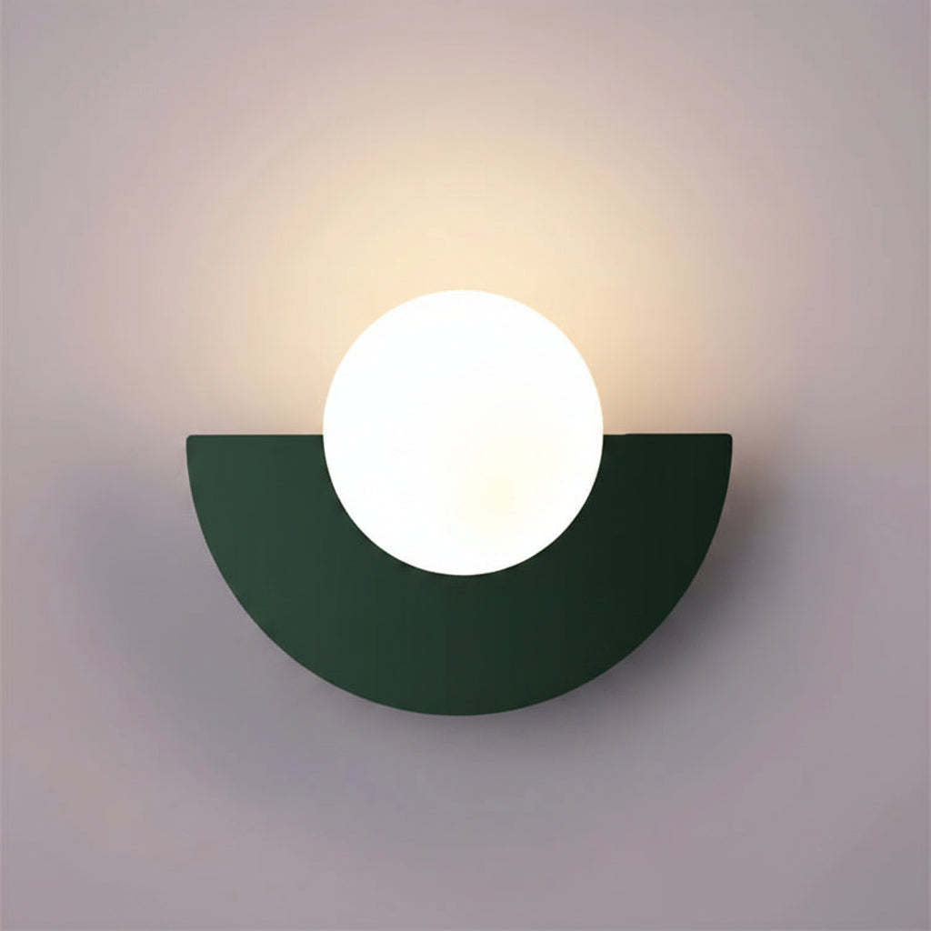 Applique murale demie lune verte