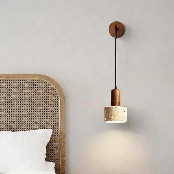 Applique murale travertin suspendue