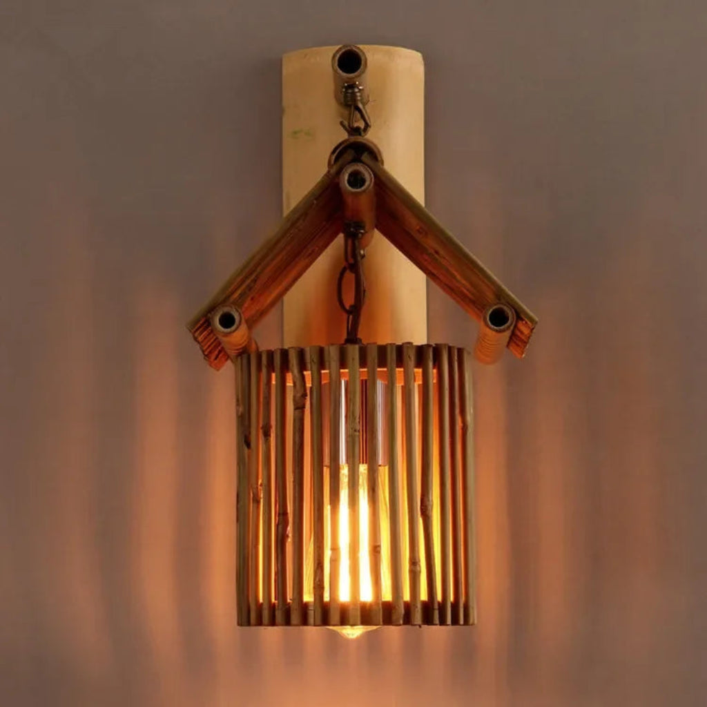Applique murale cabane bambou