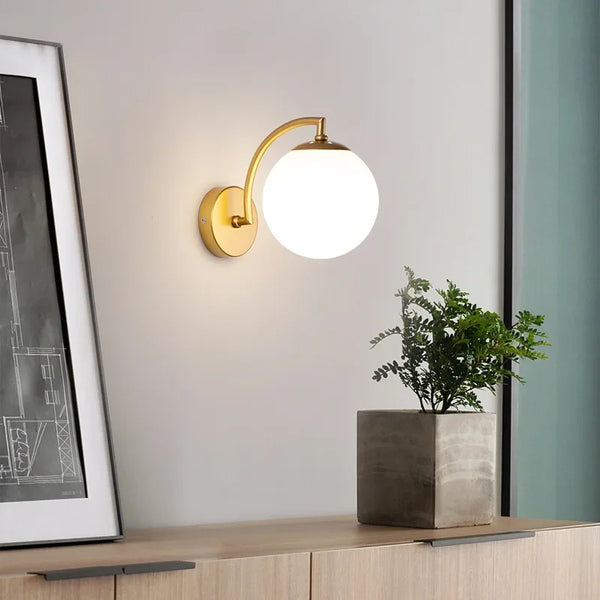Applique murale boule verre LED nordique minimaliste