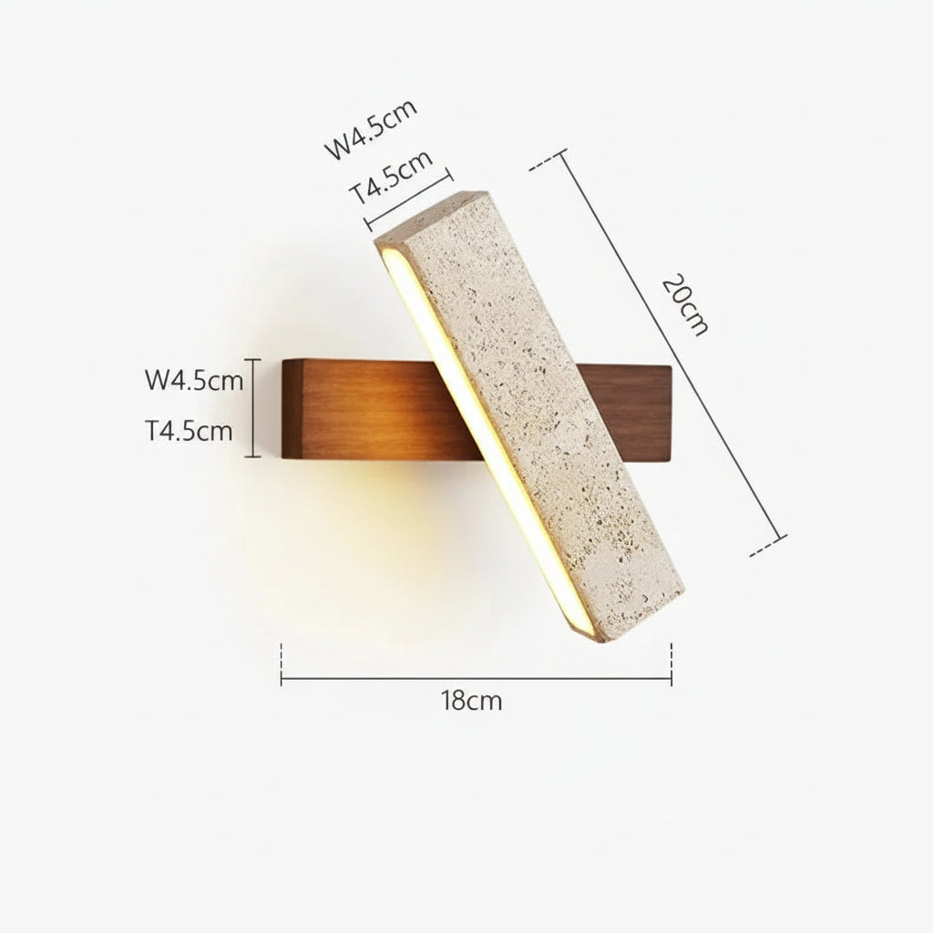 Applique murale travertin orientable