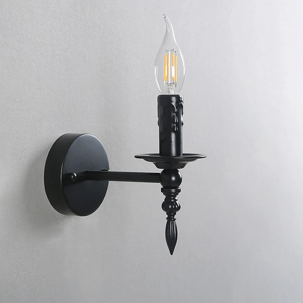 Applique murale noire une ampoule