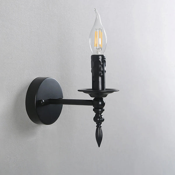 Applique murale noire une ampoule