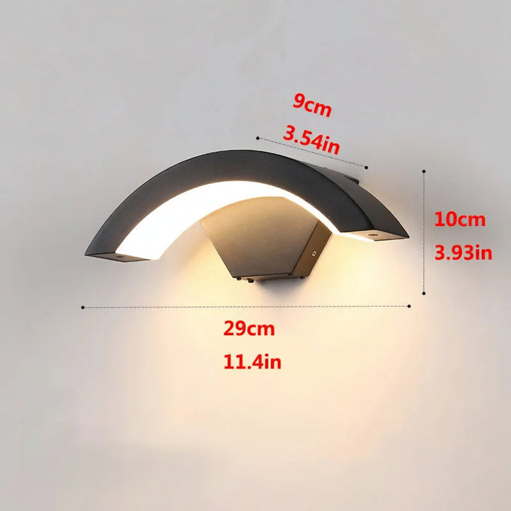 Applique murale extérieure LED IP65 détecteur de mouvement aluminium noir