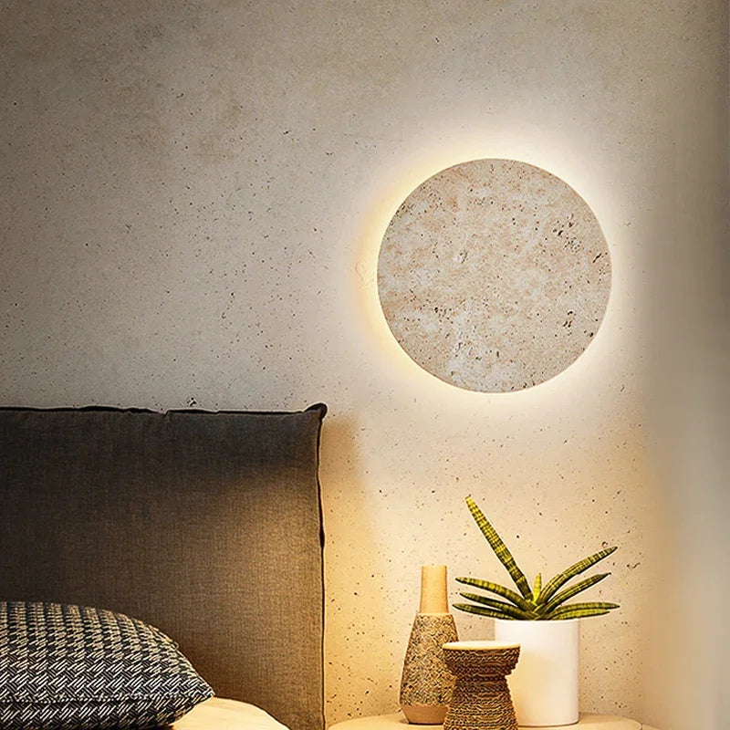 Applique murale travertin ronde