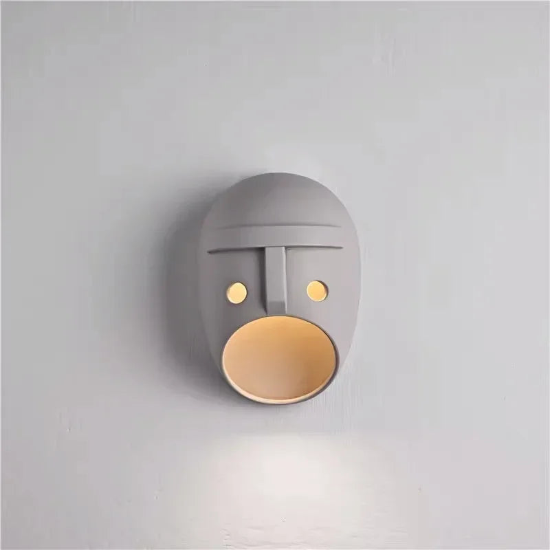 Applique murale résine masque visage design