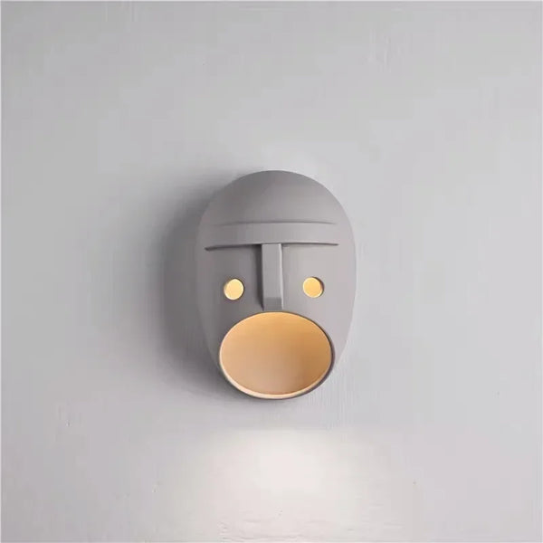 Applique murale résine masque visage design