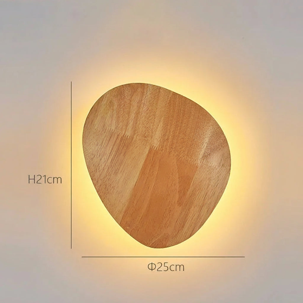 Applique murale LED bois circulaire gravée style minimaliste