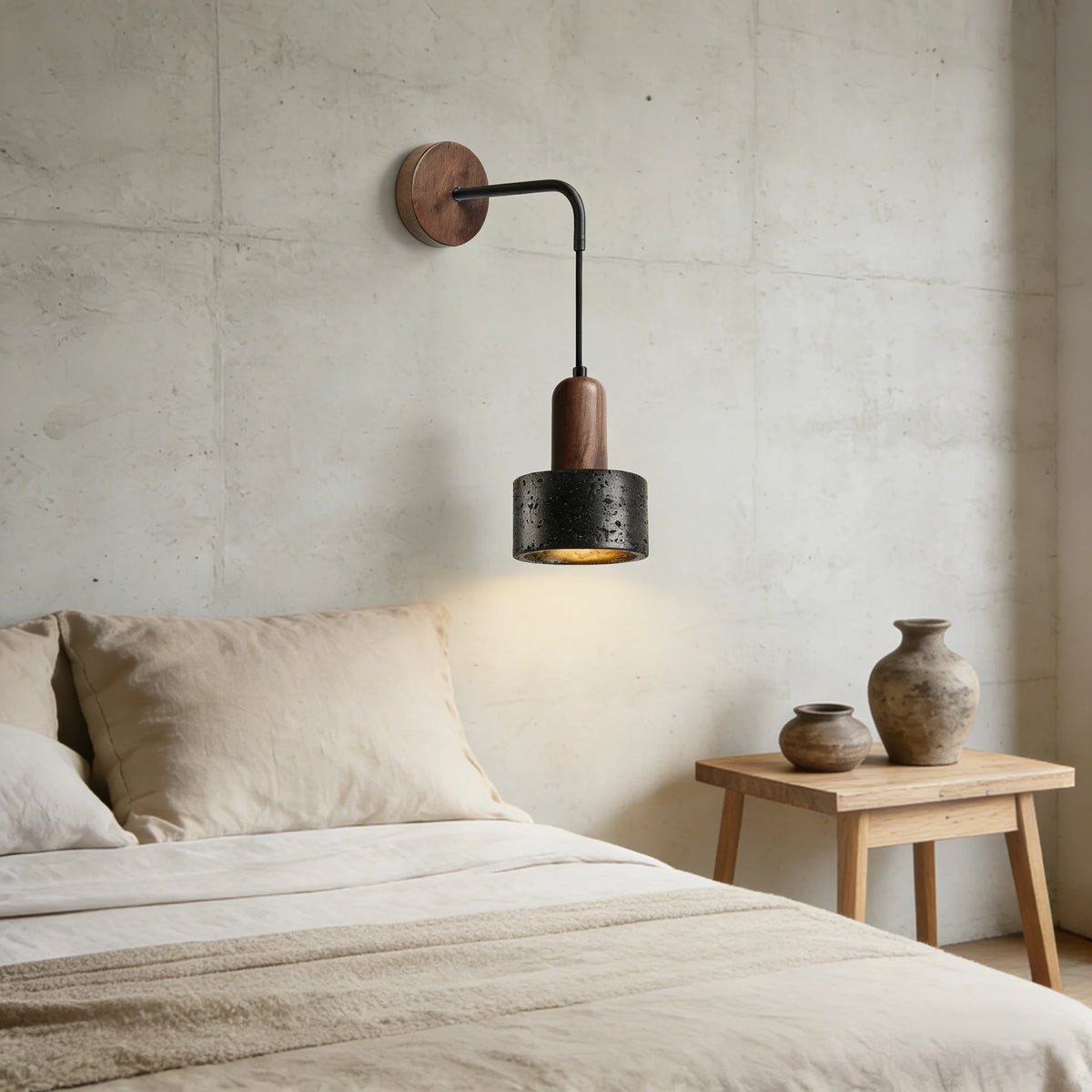 Applique murale travertin suspendue