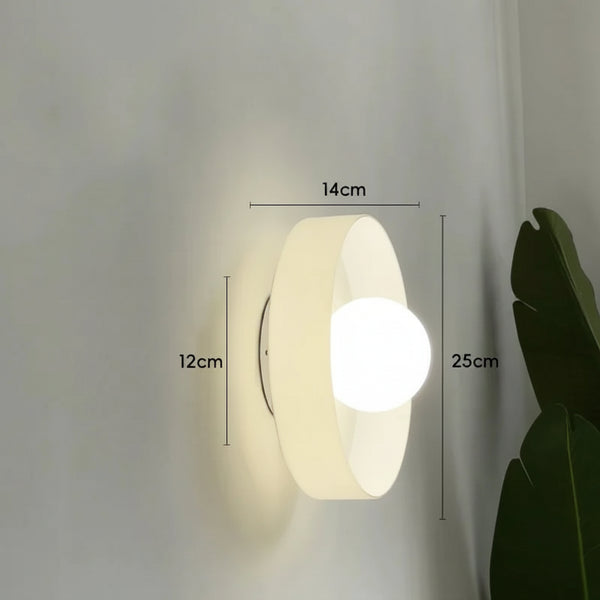 Applique murale ronde verre minimaliste
