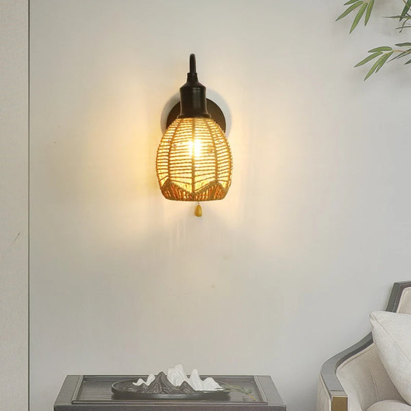 Applique murale bambou et metal