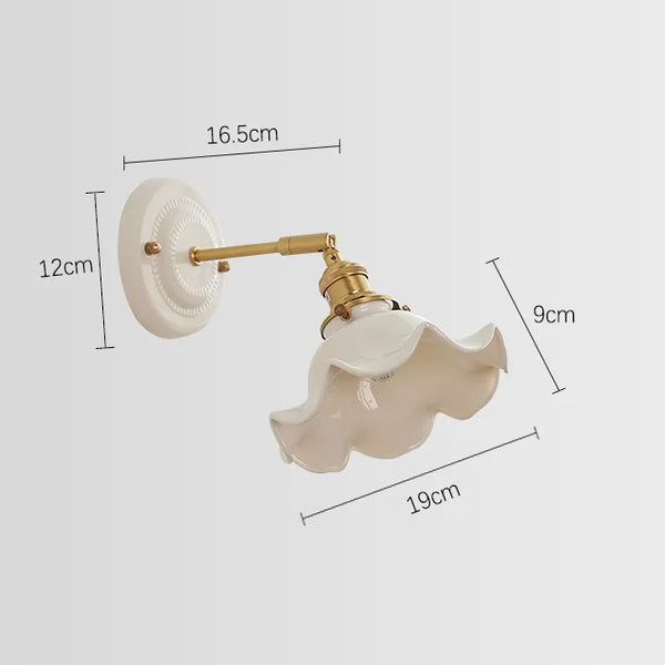 Applique murale LED céramique et cuivre orientable style nordique