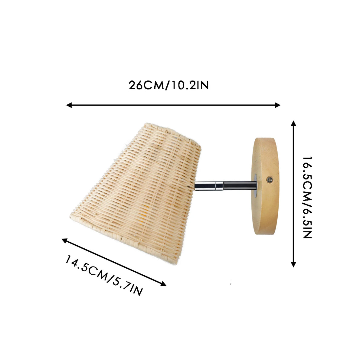 Applique murale chambre rotin