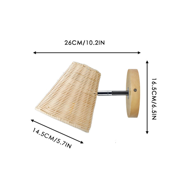Applique murale chambre rotin