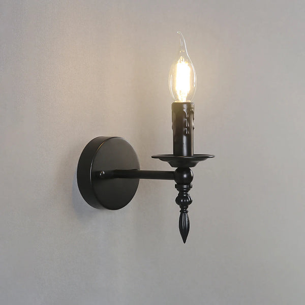 Applique murale noire une ampoule