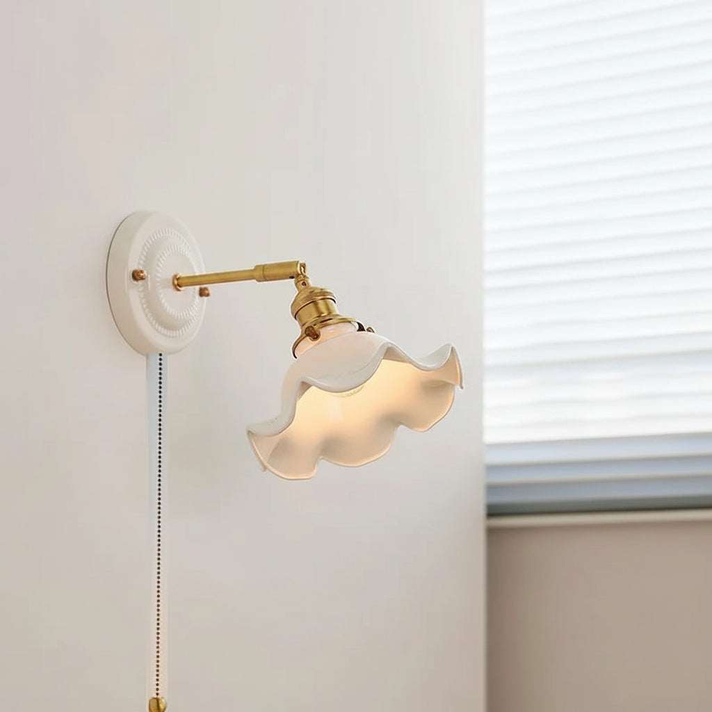 Applique murale LED céramique et cuivre orientable style nordique
