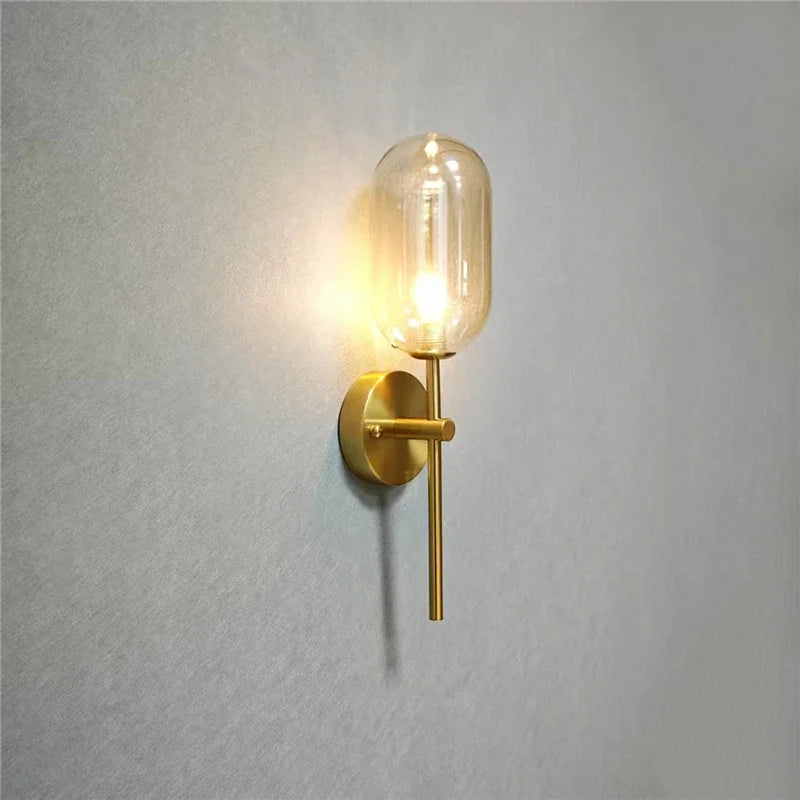 Applique murale verre et laiton