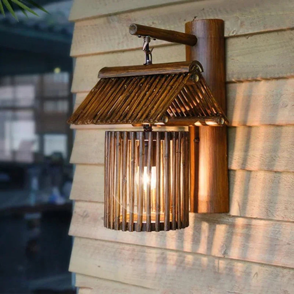 Applique murale cabane bambou