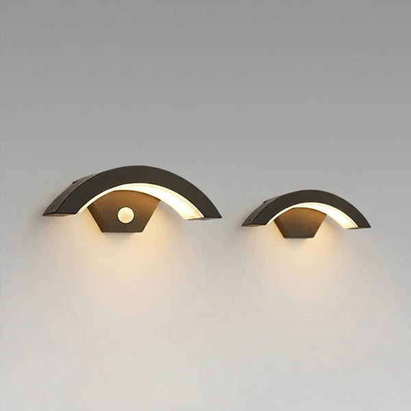 Applique murale extérieure LED IP65 détecteur de mouvement aluminium noir