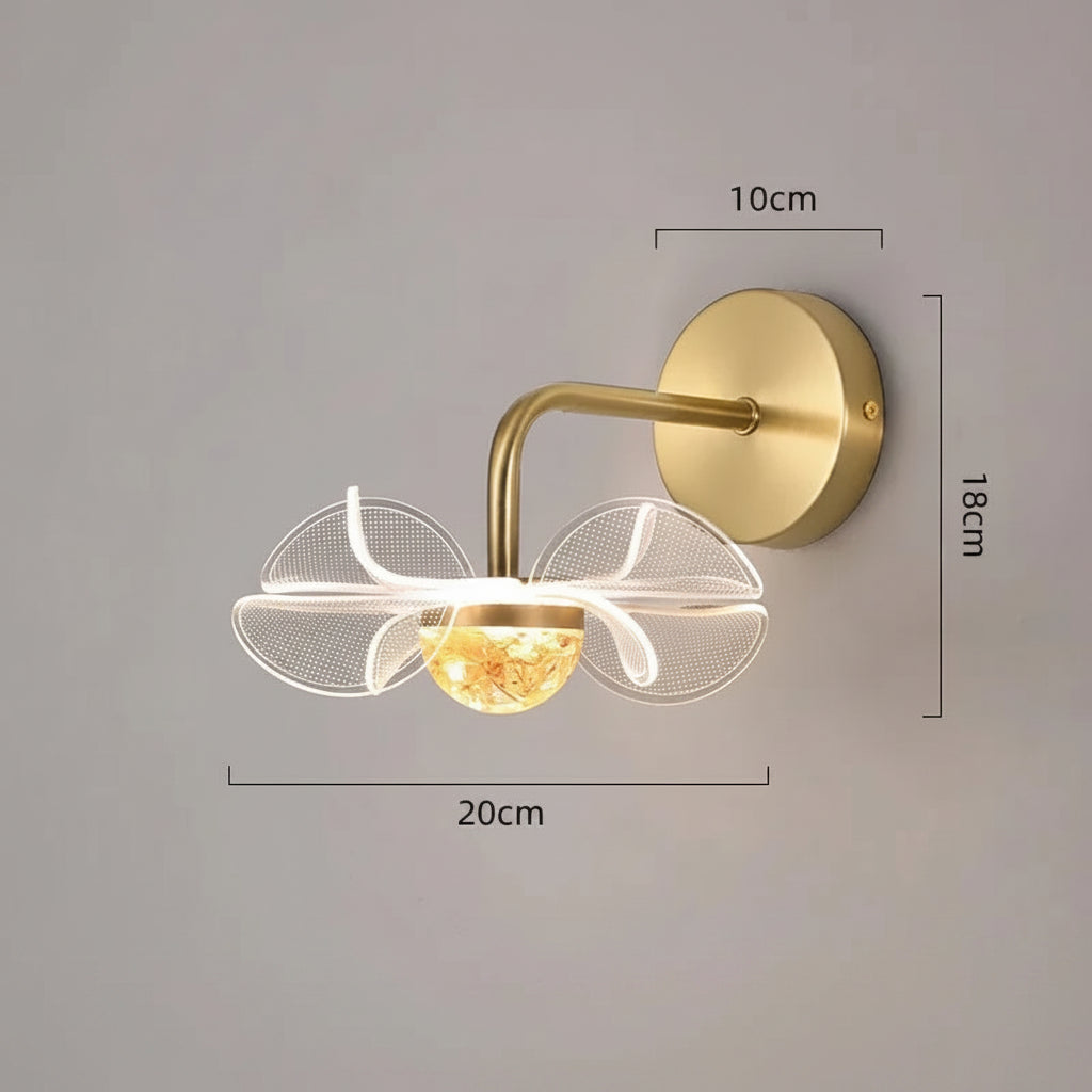 Applique murale fleur en verre