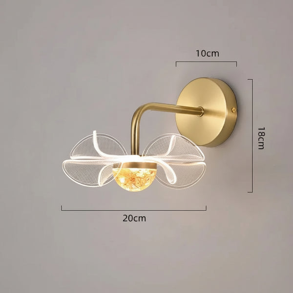 Applique murale fleur en verre