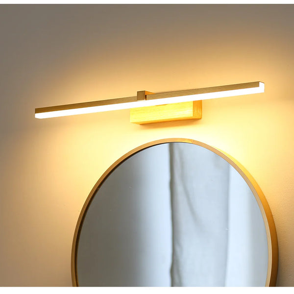 Applique murale LED aluminium miroir et salle de bain dorée