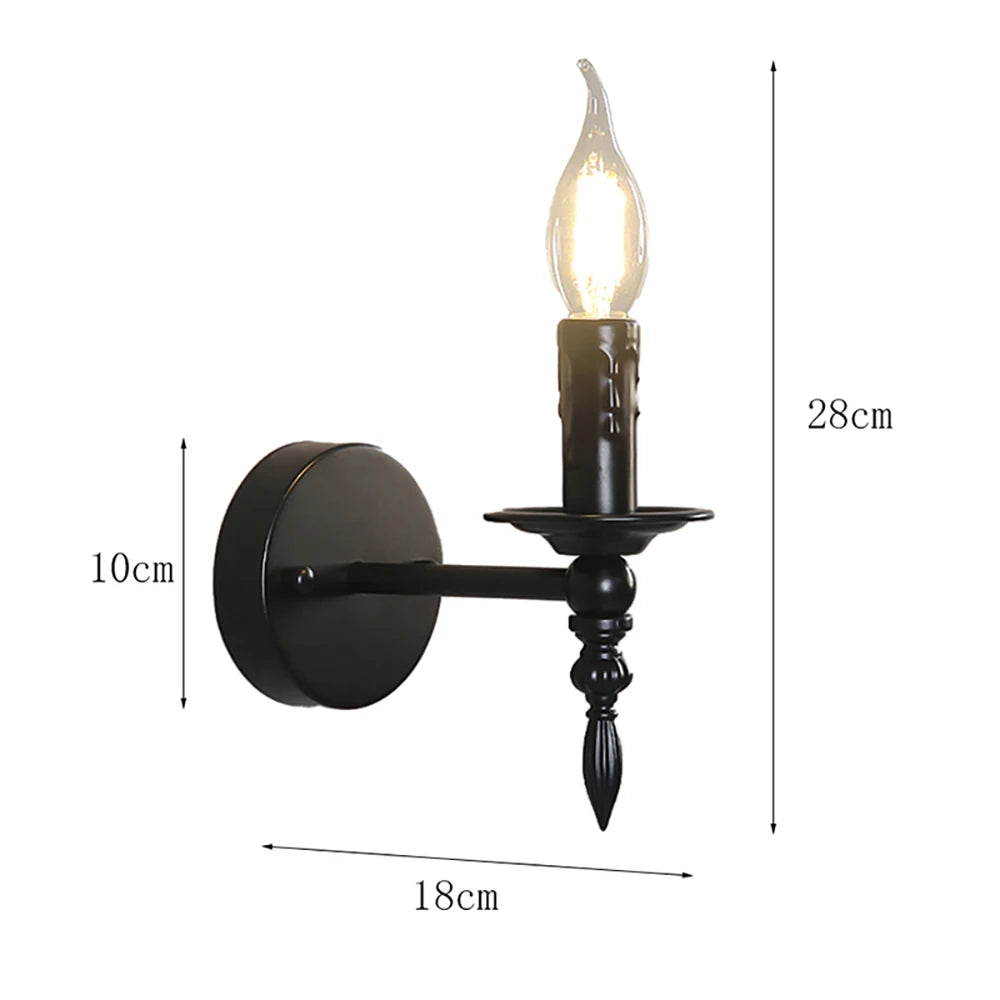 Applique murale noire une ampoule