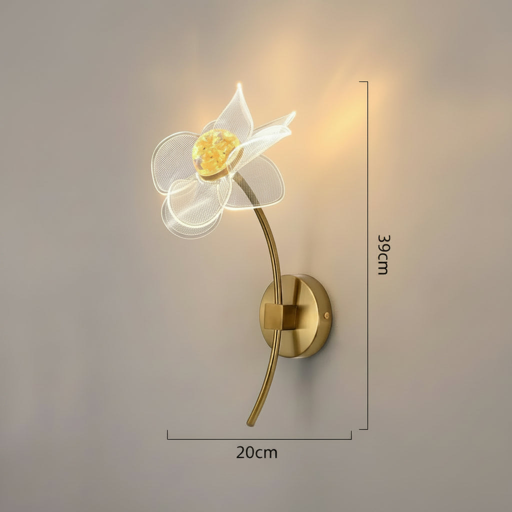 Applique murale fleur en verre
