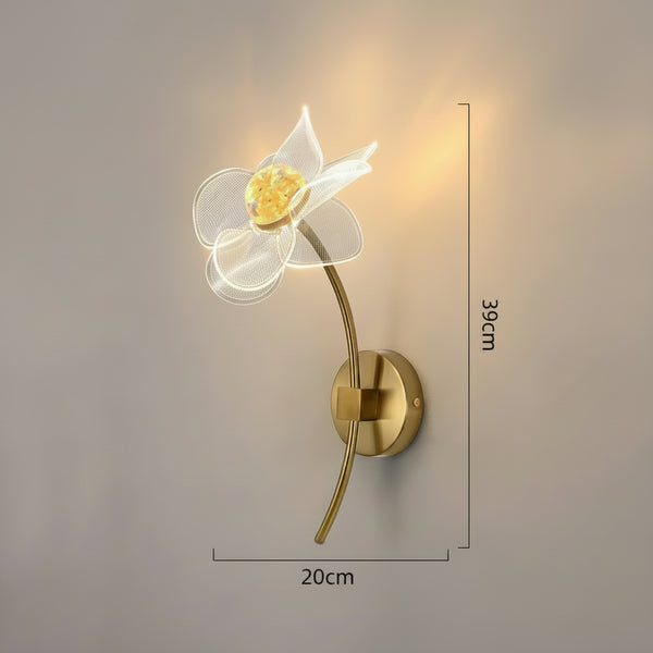 Applique murale fleur en verre