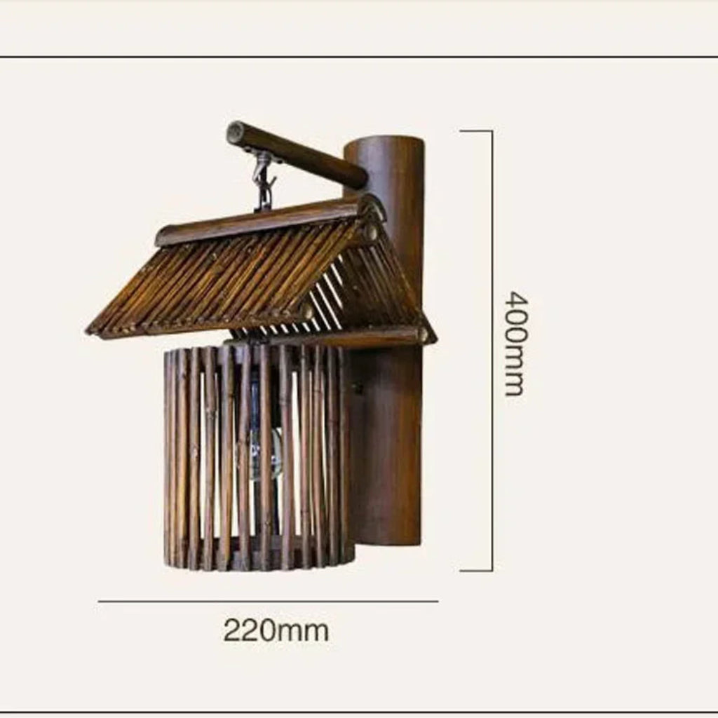 Applique murale cabane bambou