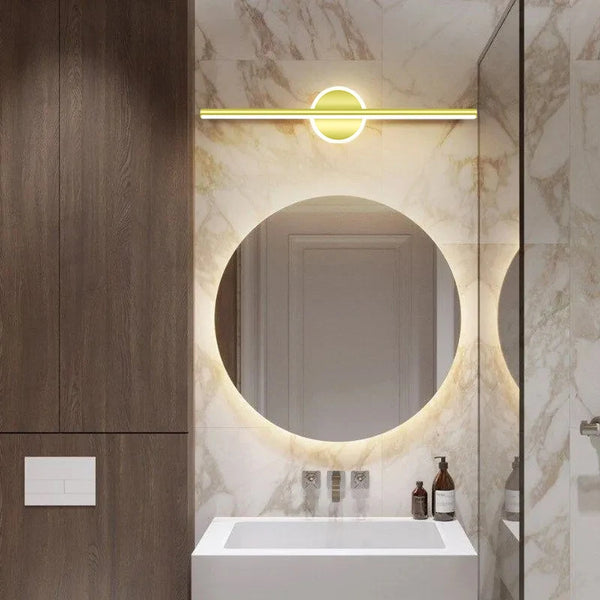 Applique murale LED miroir salle de bain barre aluminium dorée ou noire