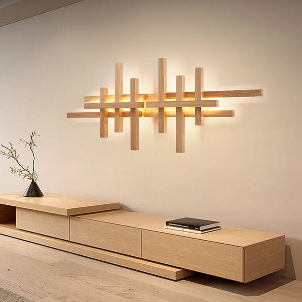 Applique murale salon bois