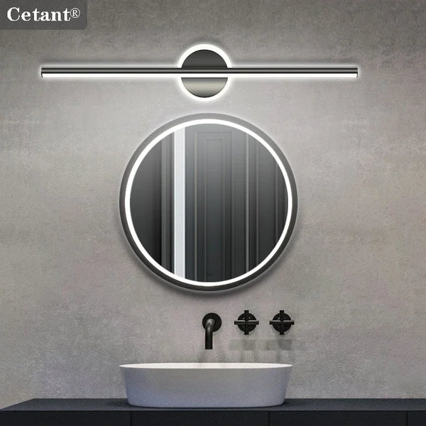 Applique murale LED miroir salle de bain barre aluminium dorée ou noire