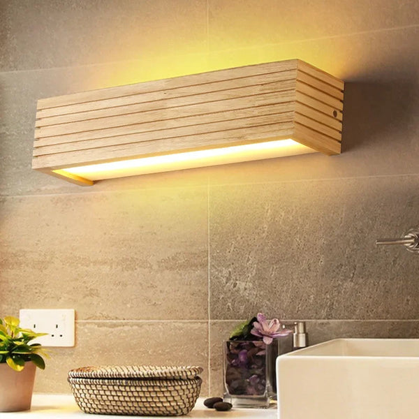 Applique murale salle de bain LED Bois