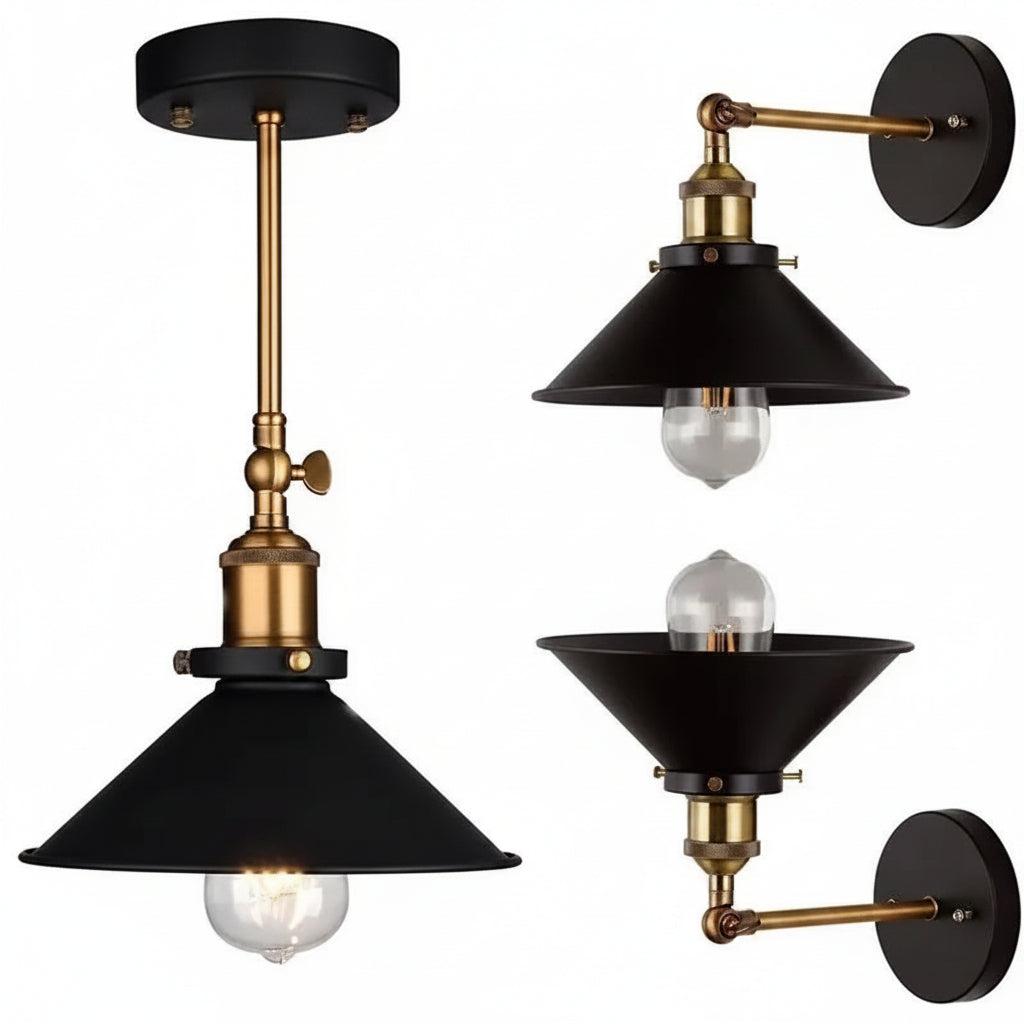 Applique murale noire industrielle