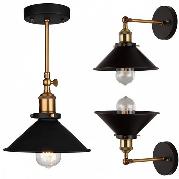 Applique murale noire industrielle