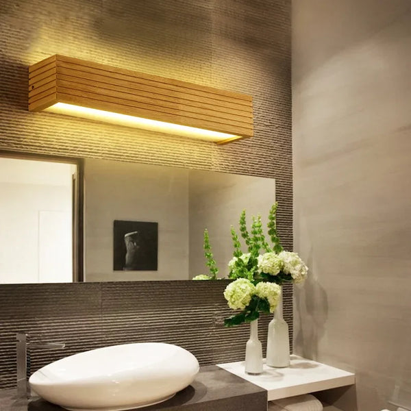 Applique murale salle de bain LED Bois