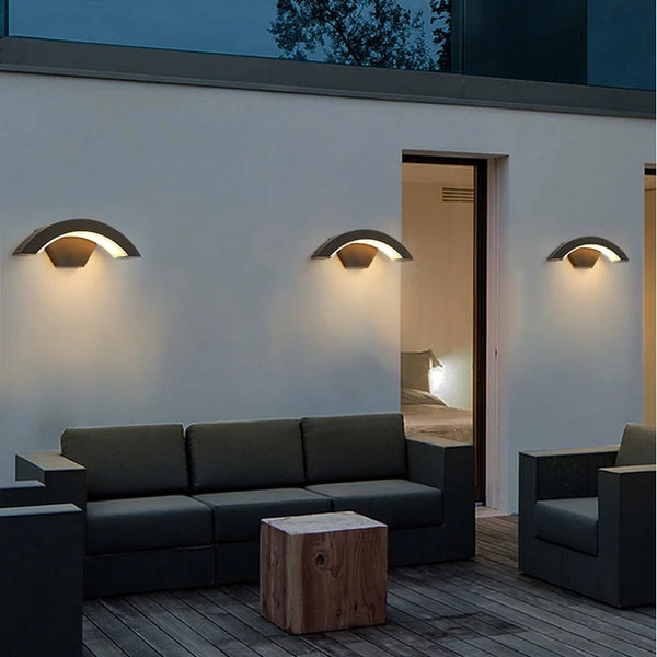 Applique murale extérieure LED IP65 détecteur de mouvement aluminium noir