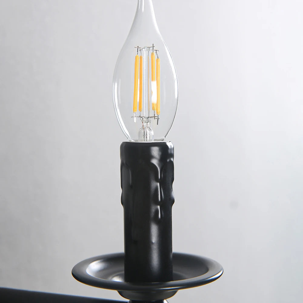 Applique murale noire une ampoule
