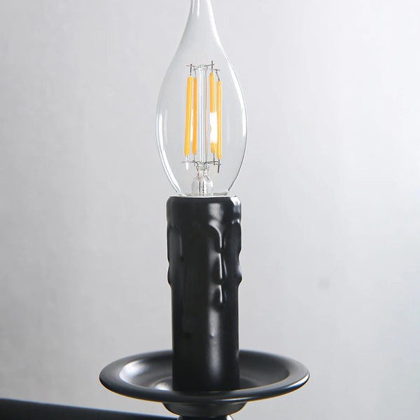 Applique murale noire une ampoule