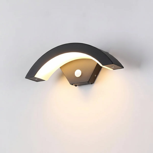 Applique murale extérieure LED IP65 détecteur de mouvement aluminium noir