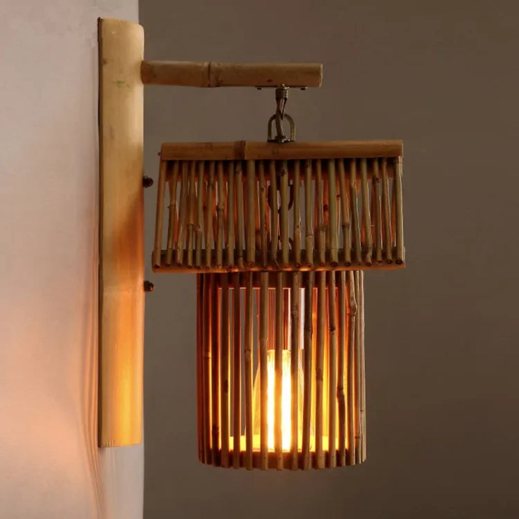 Applique murale cabane bambou